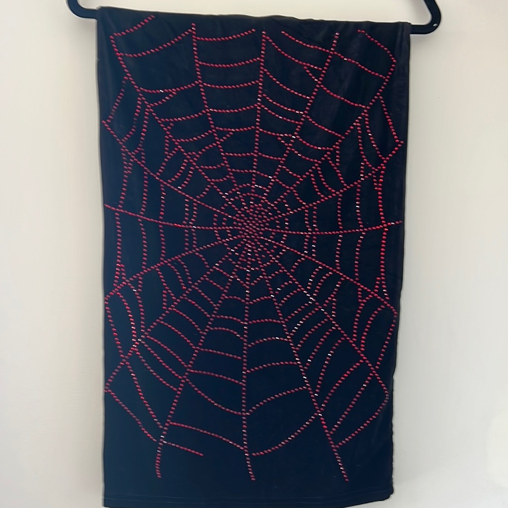 Gorgeous, black velvet spiderweb skirt